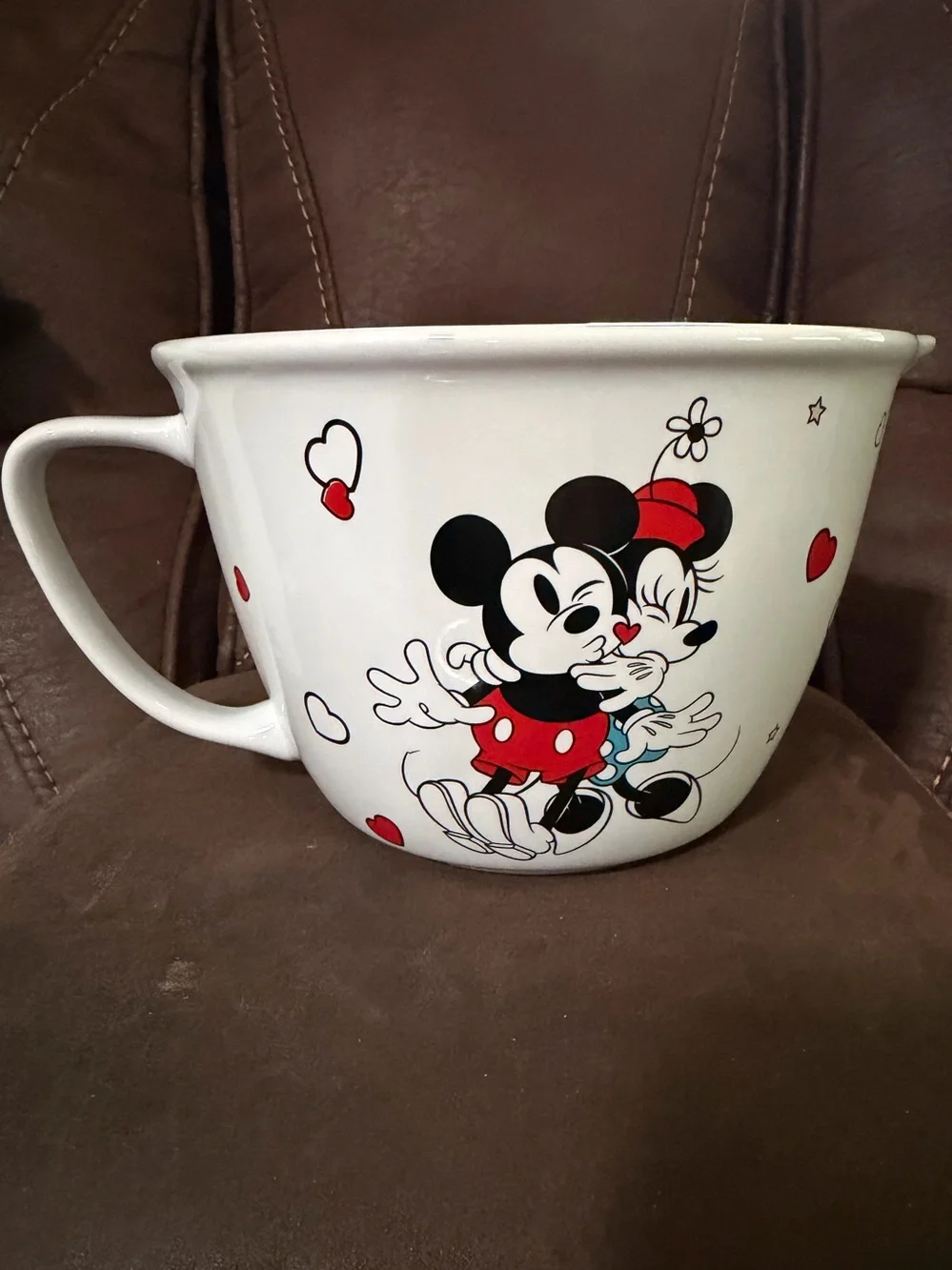 Disney White Mickey & Minnie Ceramic Mixing Bowl with Red Accents